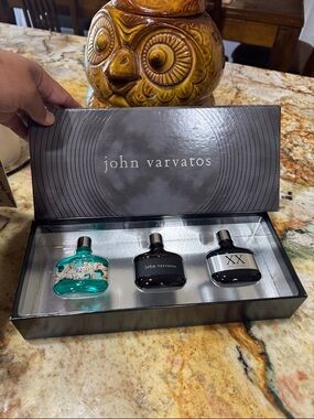 John Varvatos 3-Piece Mini Cologne Set - Teal, Black, Silver